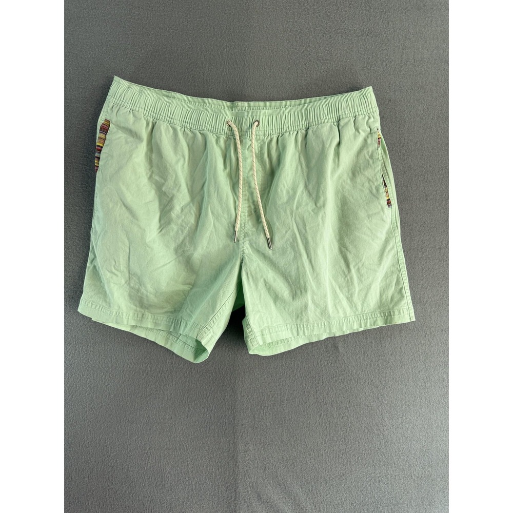 WOWIE Shorts Mens XL Green Microfiber Elastic Waist 5 Inseam Lined Summer